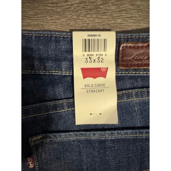 Levi's Bold Curve Straight Leg Dark Wash Jeans Size 33 x 32 NWT - Picture 8 of 10